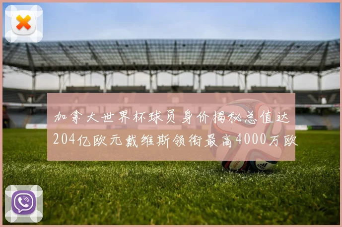加拿大世界杯球员身价揭秘总值达204亿欧元戴维斯领衔最高4000万欧